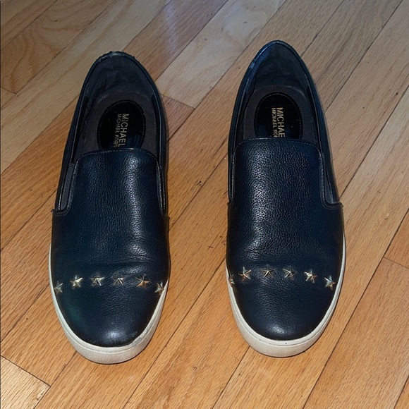 Michael Kors Black Slip-On Shoes with Star Accents - Picture 1 of 6